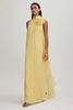 Ginnie Buttermilk Halston Removable Ruffle Chiffon Maxi Dress