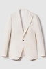 Heat Off White Linen Blend Single Breasted Slim Fit Blazer