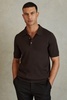 Merino Wool Polo Shirt in Coco Brown