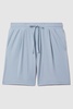 Textured Drawstring Shorts in Porcelain Blue