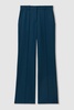 Petite Wide Leg Wool Blend Suit Trousers in Teal