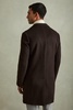 Wool Blend Single Breasted Epsom Overcoat in Chocolate Brown