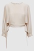 Blouson Style Cropped Blouse in Champagne