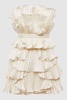 Amur Strapless Ruffle Mini Dress in Ivory