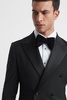 Modern Fit Double Breasted Tuxedo Jacket in Black