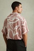 Relaxed Printed Cuban Collar Shirt in Soft Pink