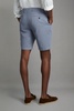 Cotton Linen Blend Internal Drawstring Shorts in Airforce Blue