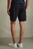 Textured Drawstring Shorts in Navy