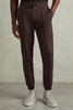 Drawstring Jersey Joggers in Chocolate Brown