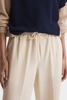 Wide Leg Pull On Trousers in Cream