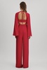 Cut-Out Flared Sleeve Jumpsuit in Coral