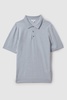 Merino Wool Polo Shirt in Soft Blue Melange