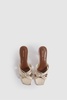 Leather Knot Detail Mules in Gold