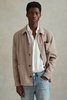 Wool Blend Button-Through Overshirt in Mocha