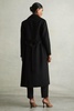 Wool Blend Double Breasted Blindseam Coat in Black