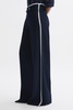 High Rise Wide Leg Trousers in Navy