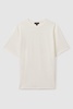 Textured Crew Neck T-Shirt in Off White