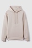 Plain Interlock Jersey Drawstring Hoodie in Oatmeal