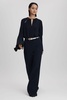 Wide Leg Suit Trousers in Navy