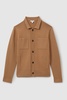 Knitted Button-Through Jacket in Camel