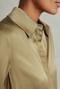 Fitted Layered Cuff Shirt in Khaki