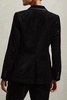 Petite Velvet and Satin Single-Breasted Suit Jacket in Black