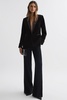 Velvet Single Breasted Suit Blazer in Black