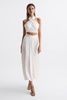 Cropped Halter Occasion Top in White