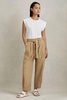 Cotton Tapered Parachute Trousers in Sand