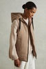 Padded Hooded Gilet in Camel