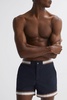 Reiss | Ché Elasticated Waist Contrast Swim Shorts in Navy/Tobacco