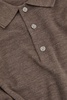 Merino Wool Polo Shirt in Dark Brown Melange