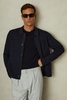 Knitted Button-Through Jacket in Navy