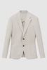 Slim Fit Single Breasted Moleskin Blazer in Stone