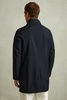 Hybrid Removable Funnel Neck Overcoat in Navy