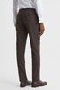 Slim Fit Wool Blend Side Adjuster Trousers in Chocolate