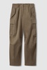 Cotton Blend Tapered Combat Trousers in Khaki