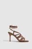 Strappy Open Toe Heeled Sandals in Nude