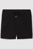 Textured Drawstring Shorts in Black