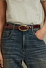 Patent Leather Oval Buckle Belt in Oxblood