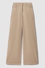 Petite Garment Dyed Wide Leg Trousers in Light Camel