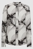 Abstract Print Co-Ord Blouse in Black/White