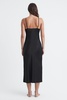 Sleeper Feather Midi Slip Dress in Black