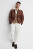 Merino Wool Button-Through Cardigan in Camel