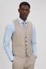 Slim Fit Wool Blend Waistcoat in Stone