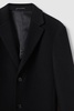 Wool Blend Single Breasted Epsom Overcoat in Black