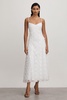 Stella White Anna Quan Applique Drop Waist Maxi Dress