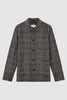 Wool Blend Check Overshirt in Charcoal