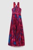 Amur Pleated Halter Neck Maxi Dress in Fire Ice