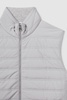 Hybrid Quilt and Knit Zip-Through Gilet in Soft Grey